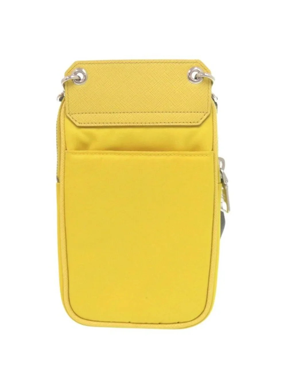 Prada Triangle Nylon Leather Yellow Phone Case Shoulder Pouch